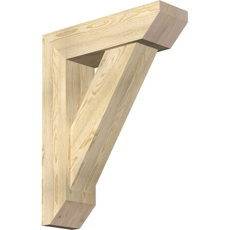 Ekena Millwork Traditional Slat Rough Sawn Bracket w/ Offset Brace, Douglas Fir, 8"W x 28"D x 36"H BKT0806X28X36TRA06RDF